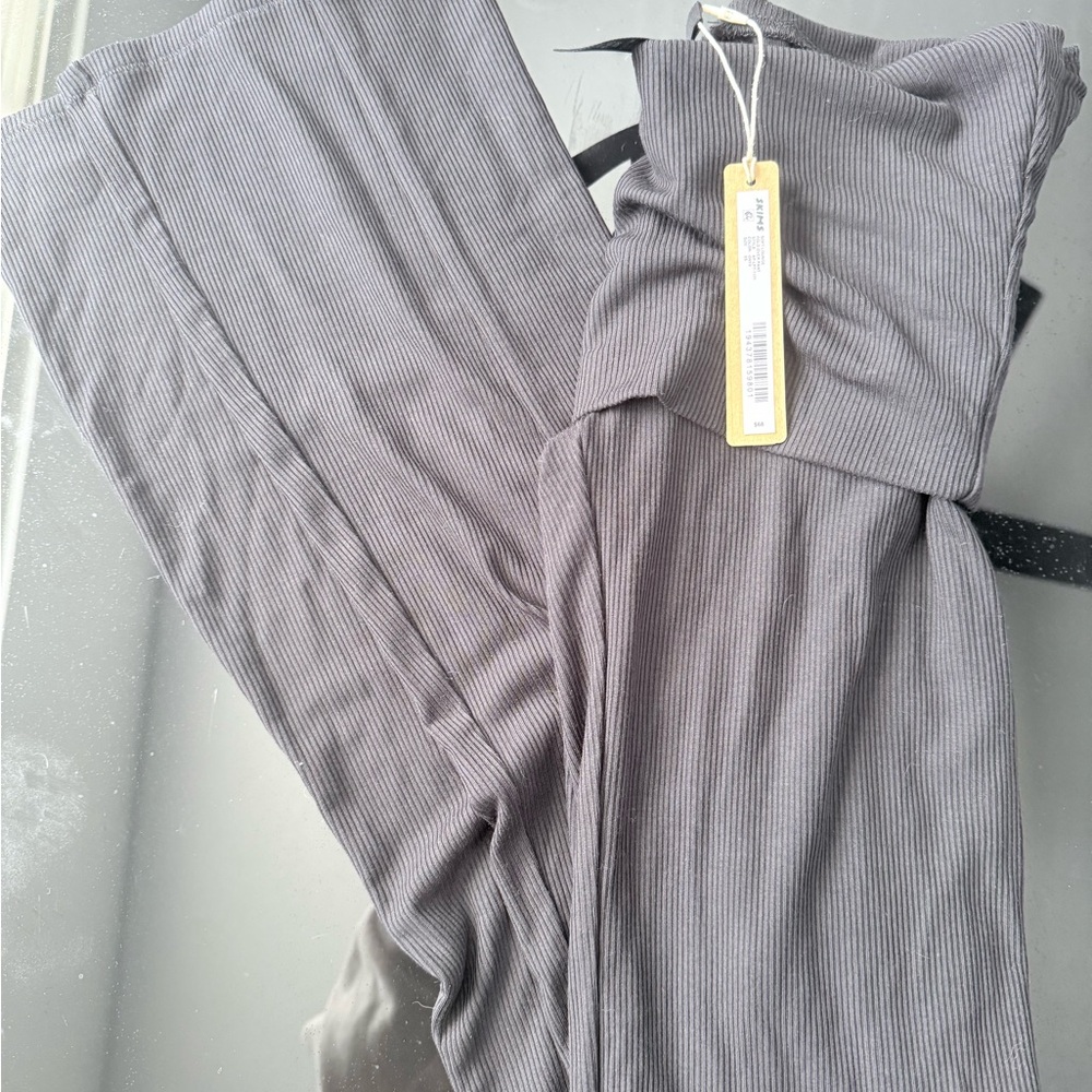 SKIMS Onyx soft lounge fold over Ribbed Lounge Pants